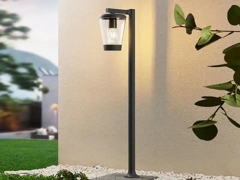 meineWunschleuchte LED Wegeleuchte Laterne aus Aluminium Anthrazit, Höhe 100cm Kostenfreie Lieferung