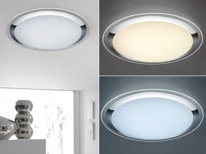 Neu Trio Leuchten XXL LED Deckenleuchte MIKO Lichtfarbe & Dimmer per Fernbedienung, Ø 85cm