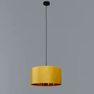Aktuell Smartwares 							Pendelleuchte Vintage mit Lampenschirm Samt Gelb / Gold, Ø 40cm
