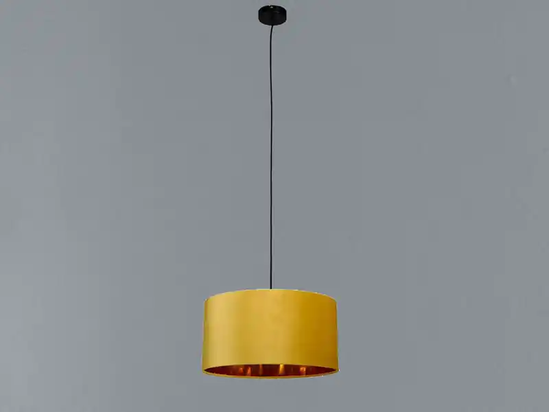Aktuell Smartwares Pendelleuchte Vintage mit Lampenschirm Samt Gelb / Gold, Ø 40cm