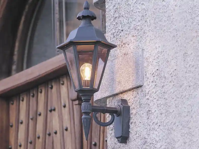 Sichere Zahlung meineWunschleuchte Große LED Außenwandleuchte Laterne stehend, Alu Schwarz, Höhe 61cm