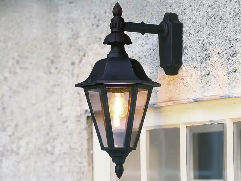 Preisknaller meineWunschleuchte Große LED Außenwandleuchte Laterne hängend, Alu Schwarz, Höhe 54cm