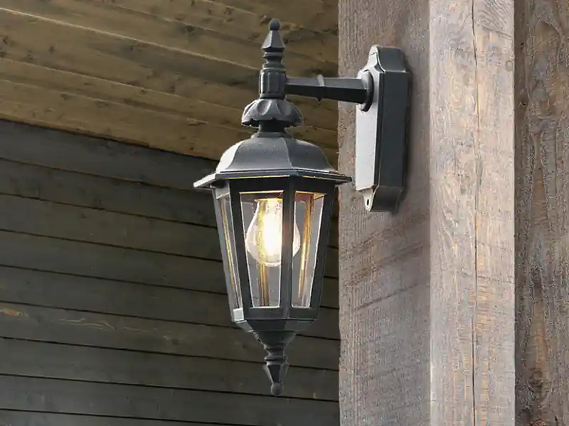 meineWunschleuchte LED Außenwandleuchte Laterne hängend, Alu Schwarz, Höhe 42cm Meistverkauft