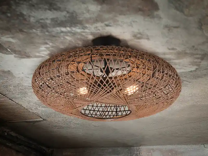 Neu meineWunschleuchte Große LED Deckenleuchte 2 flammig Korbgeflecht aus Sisal, Ø 52cm