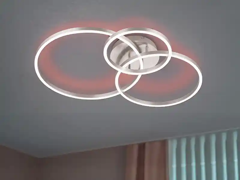 Trio Leuchten LED Deckenleuchte WINONA 3 Ringe Silber, dimmbar mit Fernbedienung Breite 78cm Top-Preis