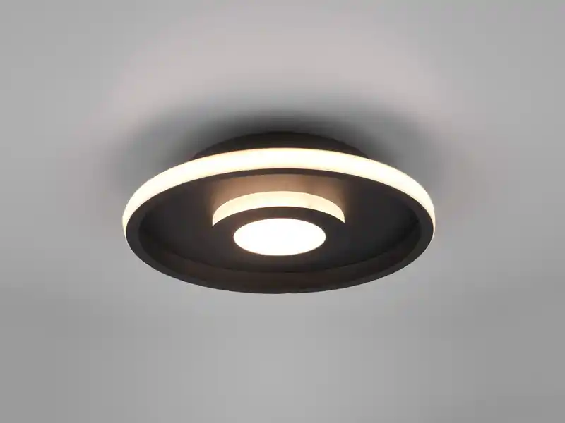 Trio Leuchten LED Deckenleuchte ASCARI rund Schwarz matt dimmbar IP44, Ø 30cm Angebot