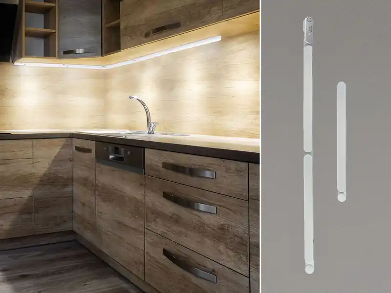 Gratis Versand meineWunschleuchte LED Küchen Unterbauleuchten SET flach für Eckmontage, Gesamtlänge 90cm