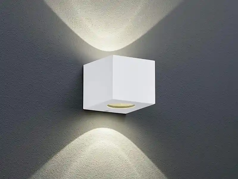 RL LIVE YOUR LIGHT LED Außenwandleuchte CORDOBA Up and Down Light eckig in Weiß Echt