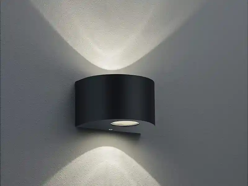 RL LIVE YOUR LIGHT LED Außenwandleuchte ROSARIO Up and Down Light rund in Schwarz Rabatt