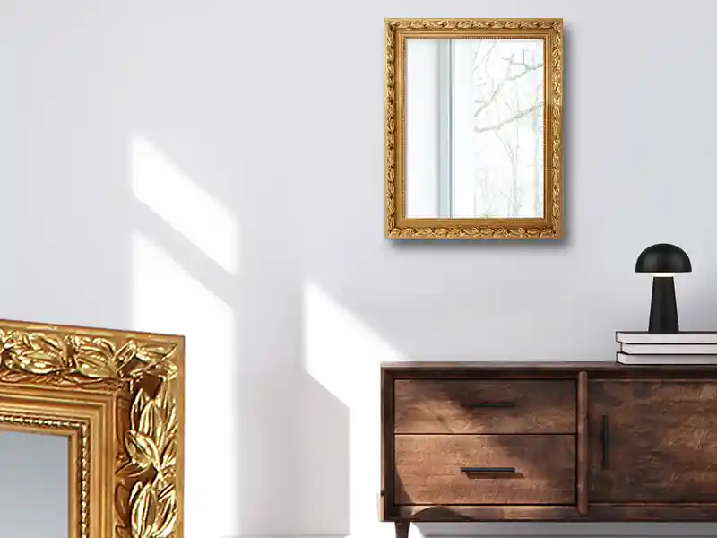 Sonderaktion MIRRORS AND MORE Barock Wandspiegel TANJA mit Holzrahmen Gold 55x70 cm