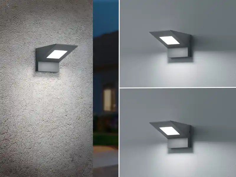 Knallerangebot meineWunschleuchte LED Außenwandleuchten 2er Set Downlight aus Aluminium in Anthrazit