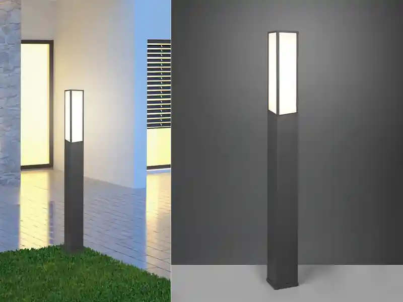 Super-Preis Trio Leuchten Große LED Wegeleuchte FUERTE in Anthrazit, IP54, Höhe 155cm
