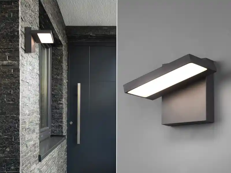 Neuheit Trio Leuchten LED Außenwandleuchte HORTON Downlight schwenkbar in Anthrazit
