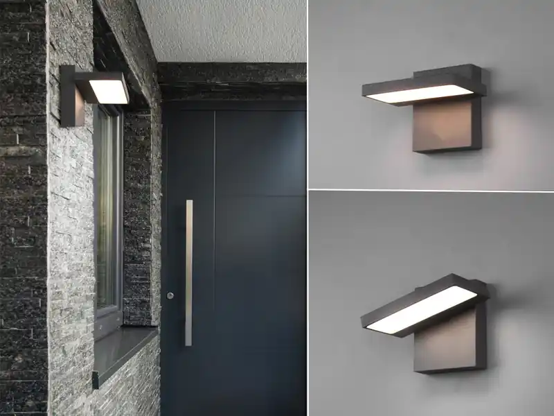 Bestseller meineWunschleuchte LED Außenwandleuchte 2er Set Downlight schwenkbar in Anthrazit