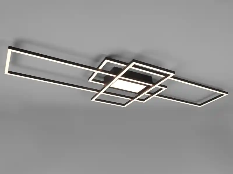 Aktuell meineWunschleuchte Große LED Deckenleuchte CANTA hell mit 6.600 Lumen, dimmbar, Anthrazit B: 105cm