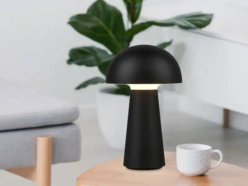 Highlight RL LIVE YOUR LIGHT Kleine Akku Tischleuchte LENNON per USB aufladbar Schwarz, Höhe 21cm
