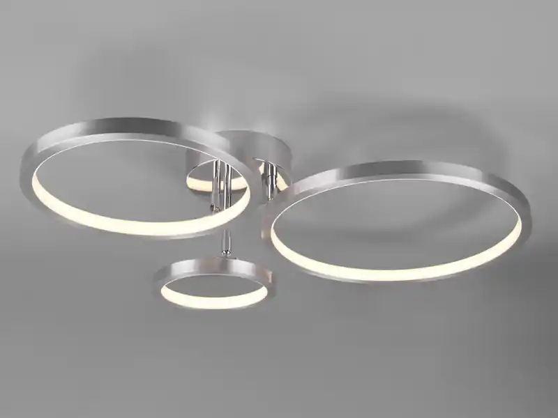 meineWunschleuchte LED Deckenleuchte CORNA schwenkbar & dimmbar, Silber Breite 71cm Neu Im Sortiment