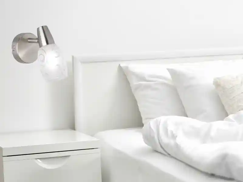 Sale meineWunschleuchte LED Wandstrahler dimmbar, Silber matt mit Dekorglas satiniert, Breite 8cm