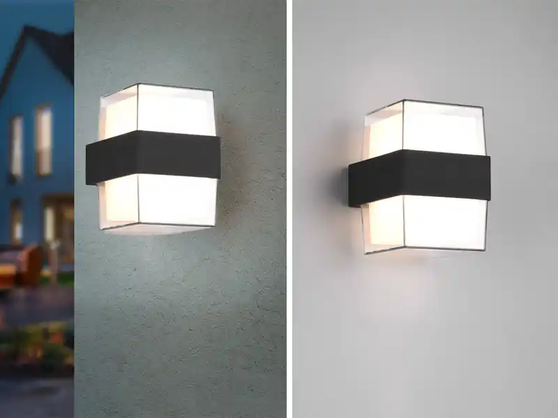 RL LIVE YOUR LIGHT LED Außenwandleuchte MOLINA eckig UP and DOWN Anthrazit 13x9cm Rabatt
