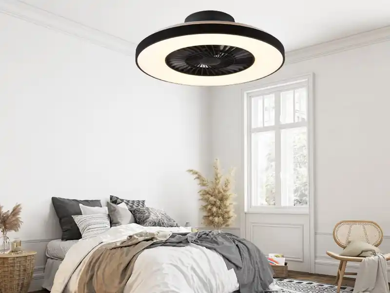 Top-Angebot RL LIVE YOUR LIGHT Deckenleuchte mit Ventilator HALMSTAD Fernbedienung & Nachtlicht Ø 59cm
