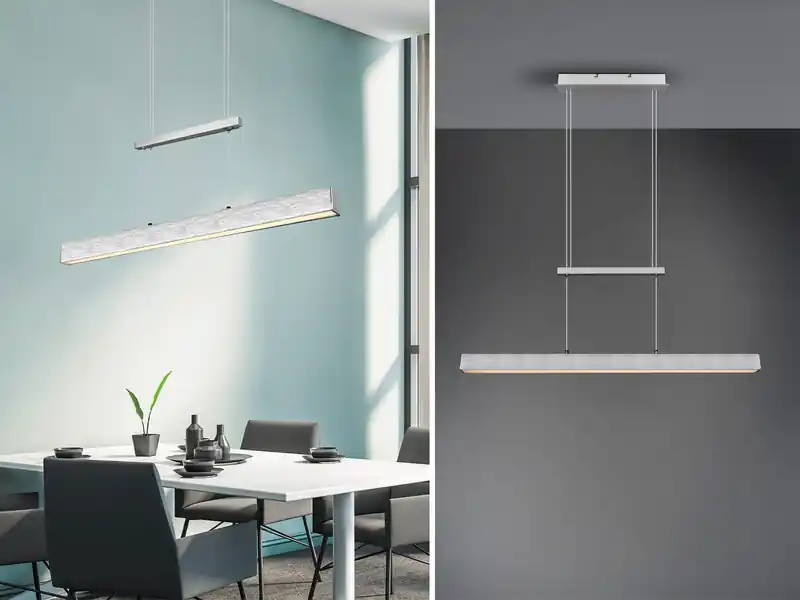 Must-Have RL LIVE YOUR LIGHT LED Pendelleuchte PAROS Silber dimmbar & höhenverstellbar, Breite 90cm