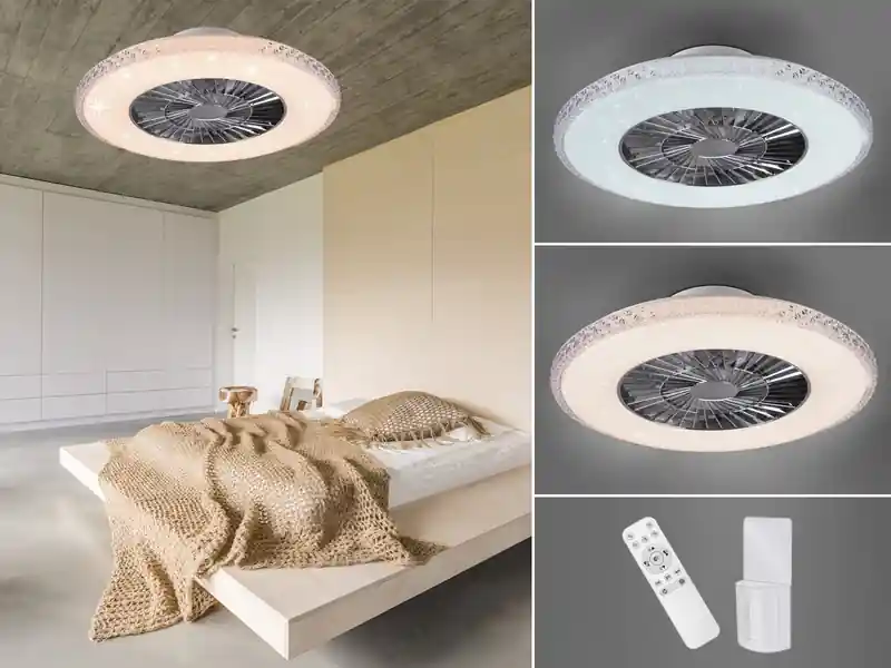 RL LIVE YOUR LIGHT Deckenleuchte mit Ventilator dimmbar Fernbedienung & Wandhalterung Ø60cm Top-Preis