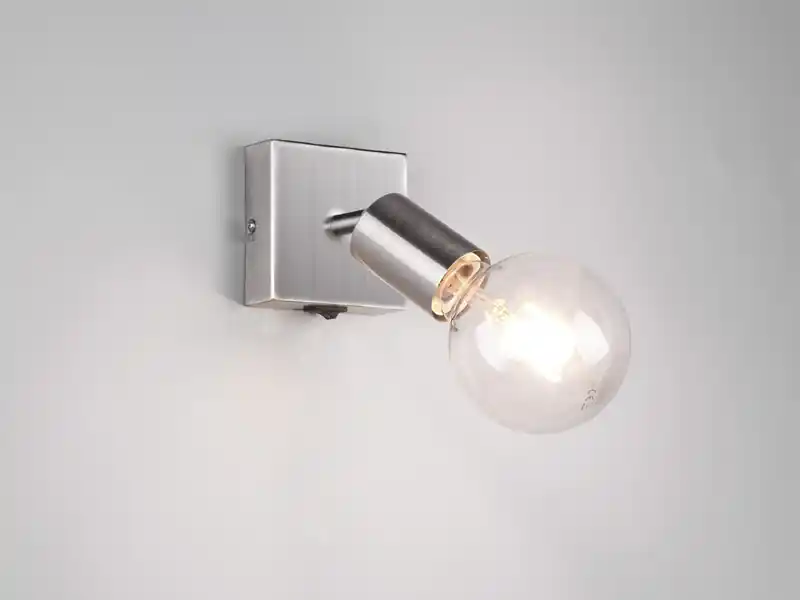 RL LIVE YOUR LIGHT Wandstrahler Spot VANNES Silber mit Schalter, Breite 9cm Rabatt
