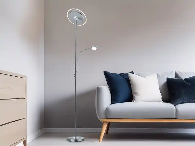 RL LIVE YOUR LIGHT Moderner LED Deckenfluter ACKBAR dimmbar, mit Leselampe, Höhe 182cm Solange Der Vorrat Reicht