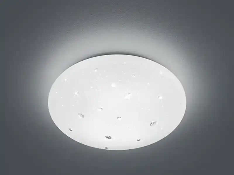 RL LIVE YOUR LIGHT LED Deckenleuchte ACHAT mit Sternenhimmel Kunststoff Weiß, Ø 27cm Neue Kollektion