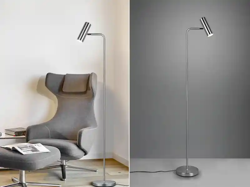Jetzt Bestellen Trio Leuchten Stehlampe MARLEY in Silber matt, Spot schwenkbar, Höhe 151cm