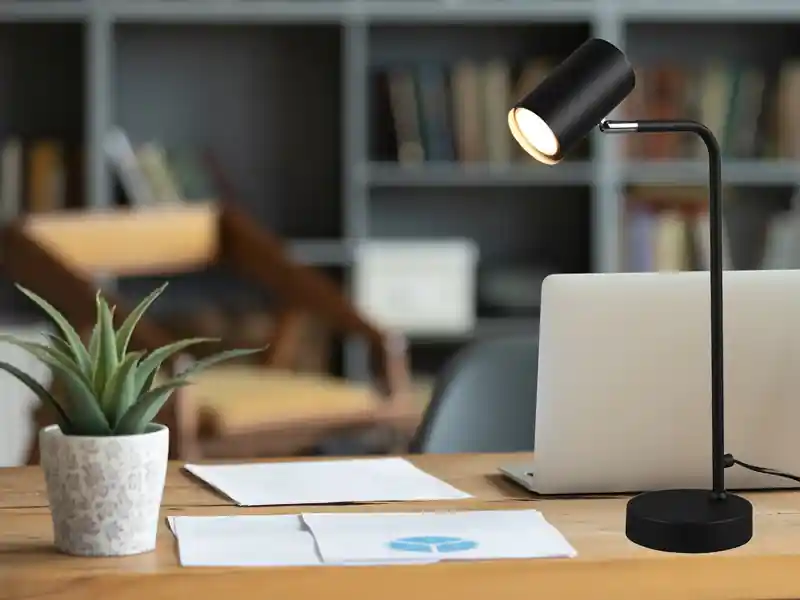 Sonderangebot meineWunschleuchte LED Schreibtischlampe in Schwarz matt, Spot schwenkbar, Höhe 45cm