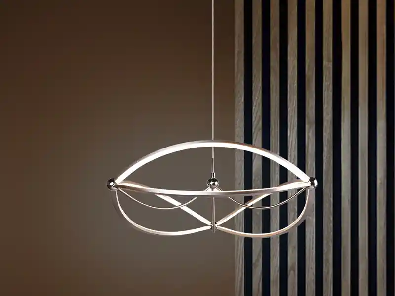 Jetzt Kaufen Trio Leuchten Große LED Pendelleuchte CHARIVARI Silber matt, Ø 62cm