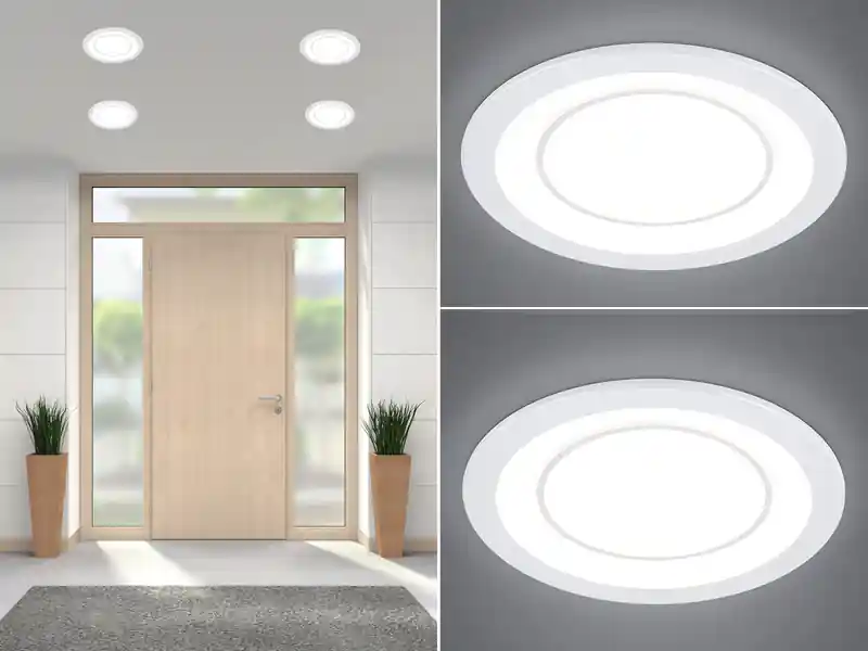 Kostenloser Rückversand meineWunschleuchte Runde LED Deckeneinbaustrahler 2er Set in Weiß matt Ø 14,8cm