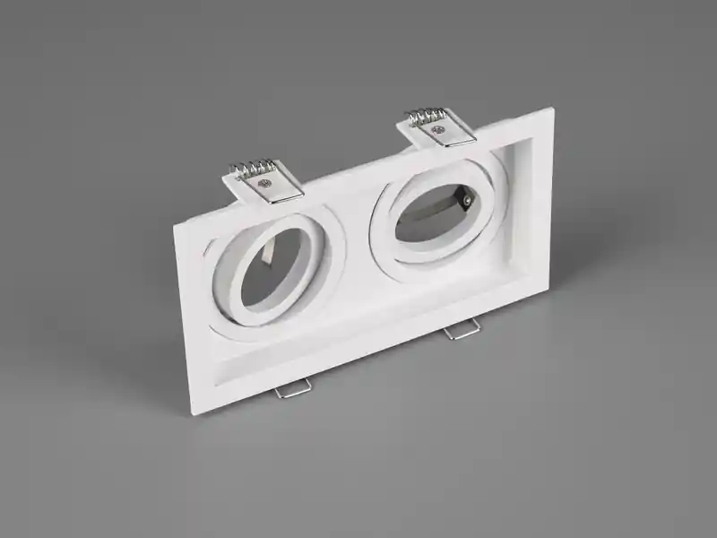 Trio Leuchten Eckiger 2-flammiger Deckeneinbaustrahler KENAI Weiß, schwenkbar 17,2 x 9,2cm Bestpreis