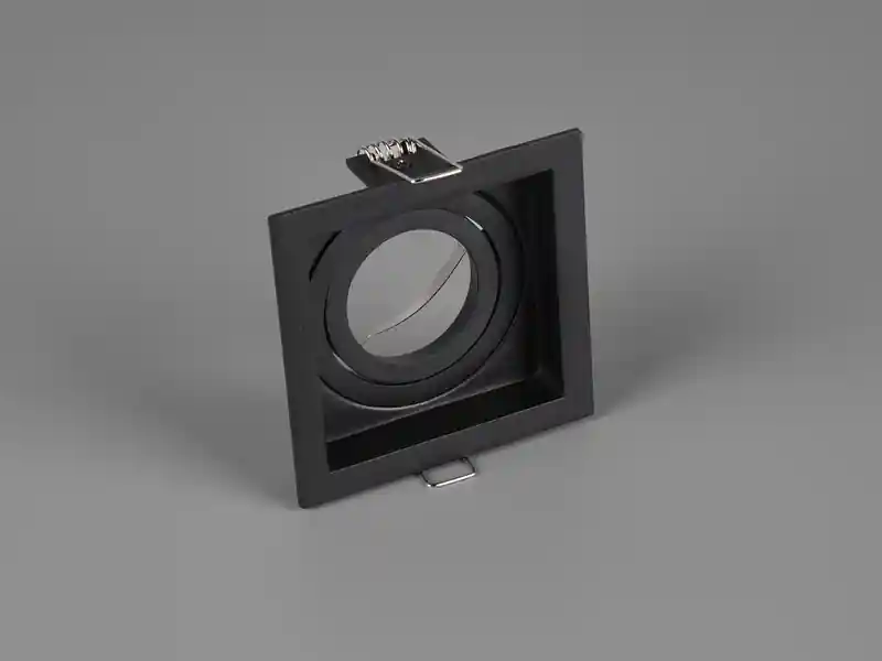meineWunschleuchte Eckiger LED Deckeneinbaustrahler Schwarz matt, schwenkbar 9,2 x 9,2cm Versand Am Gleichen Tag