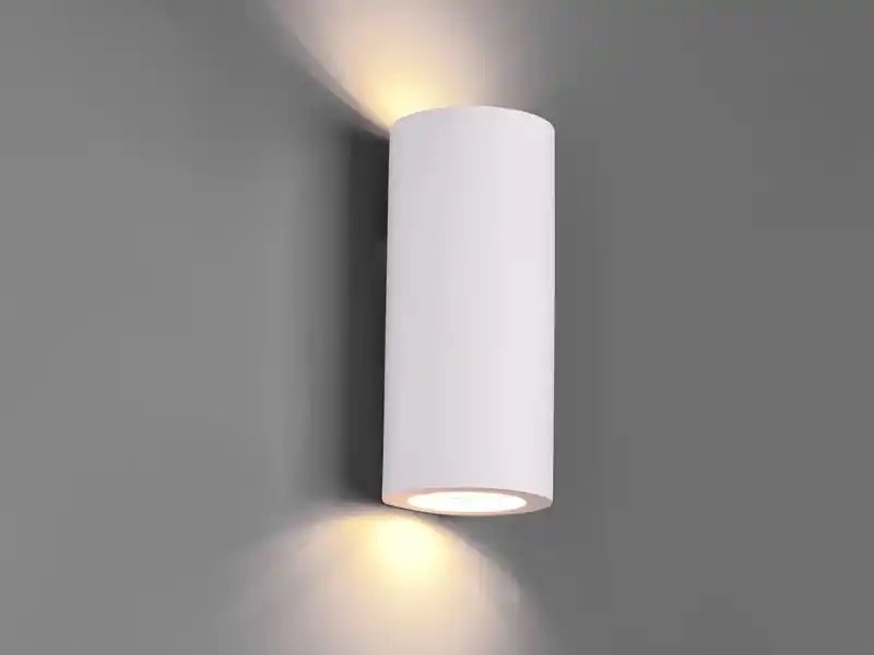Trio Leuchten Wandlampe ZAZOU - Spot Gipsleuchte Weiß Up and Down bemalbar, Höhe 16,5cm Direkt Vom Hersteller