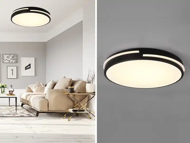 Sichere Zahlung RL LIVE YOUR LIGHT LED Deckenleuchte TACOMA Schwarz dimmbar Lichtfarbe einstellbar, Ø 40cm