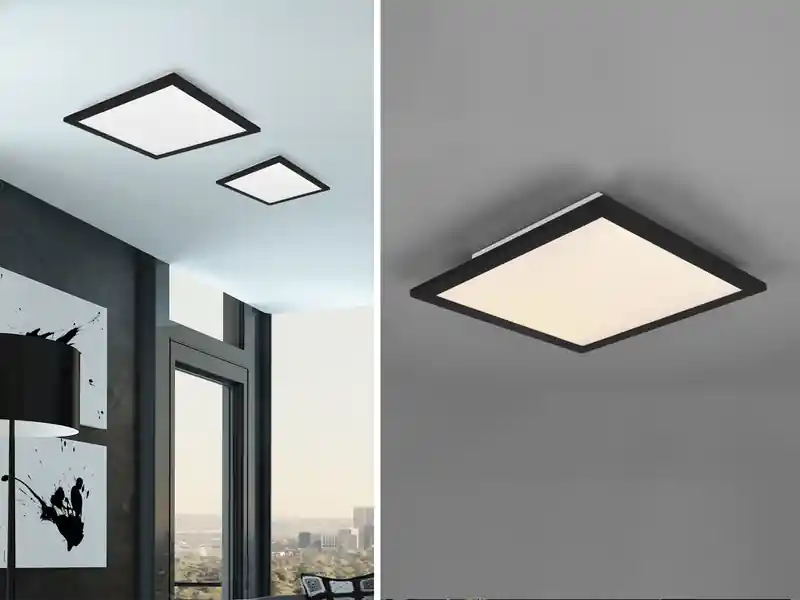 RL LIVE YOUR LIGHT LED Deckenleuchte ALPHA Schwarz Panel eckig Ultra Slim, Quadrat 45cm Markenware