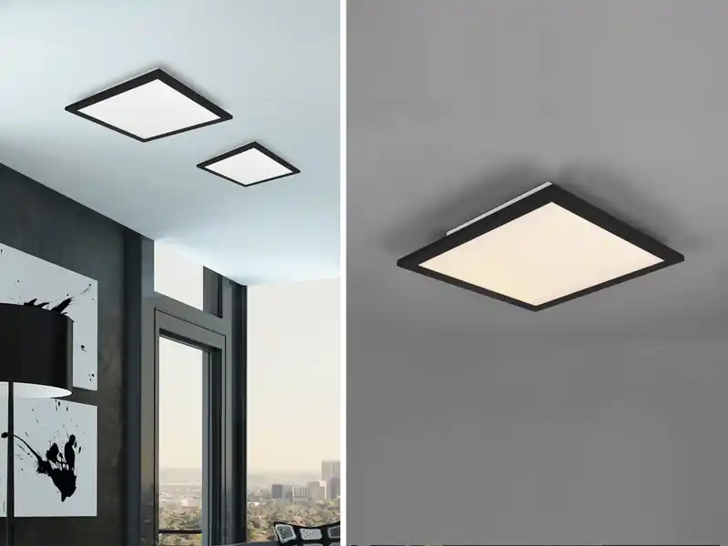 Preisknaller RL LIVE YOUR LIGHT LED Deckenleuchte ALPHA Schwarz Panel eckig Ultra Slim, Quadrat 29cm
