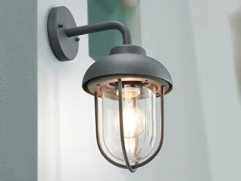 meineWunschleuchte Vintage LED Außenwandleuchte Laterne in Anthrazit, Höhe 33cm Bestseller