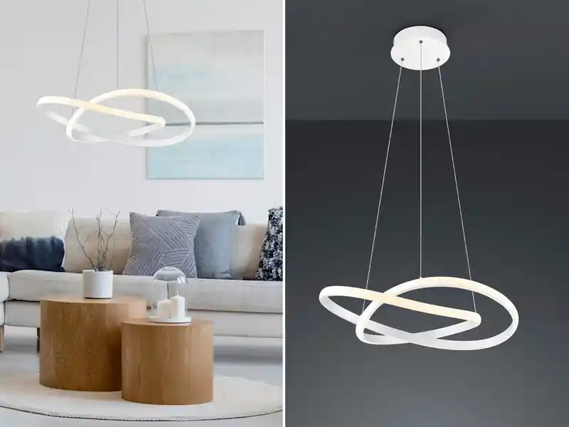 RL LIVE YOUR LIGHT LED Pendelleuchte COURSE Weiß Stufen Dimmer 4000 Kelvin Neutralweiß, Ø 60cm Letzte Chance