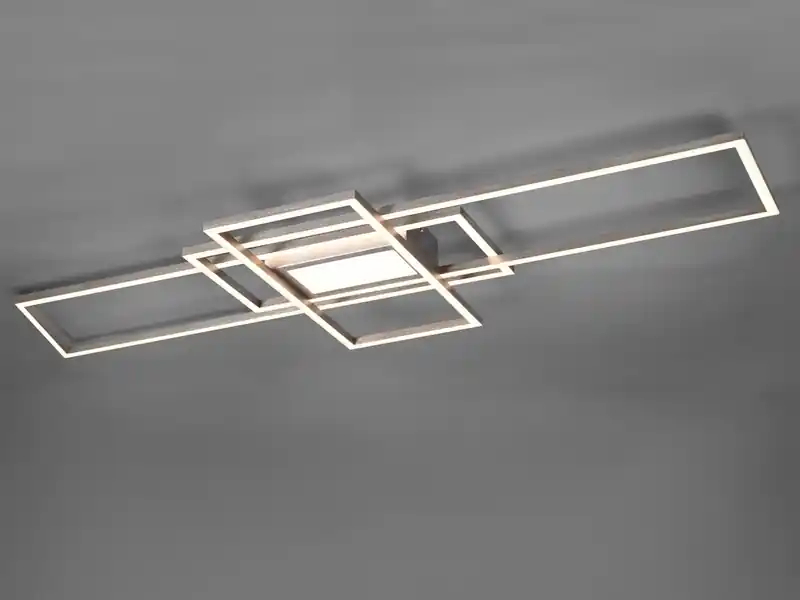 Top-Seller Trio Leuchten LED Deckenleuchte IRVINE Silber mit Fernbedienung hell & dimmbar, Breite 105cm