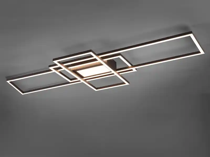 Sale Trio Leuchten LED Deckenleuchte IRVINE Anthrazit mit Fernbedienung hell & dimmbar Breite 105cm