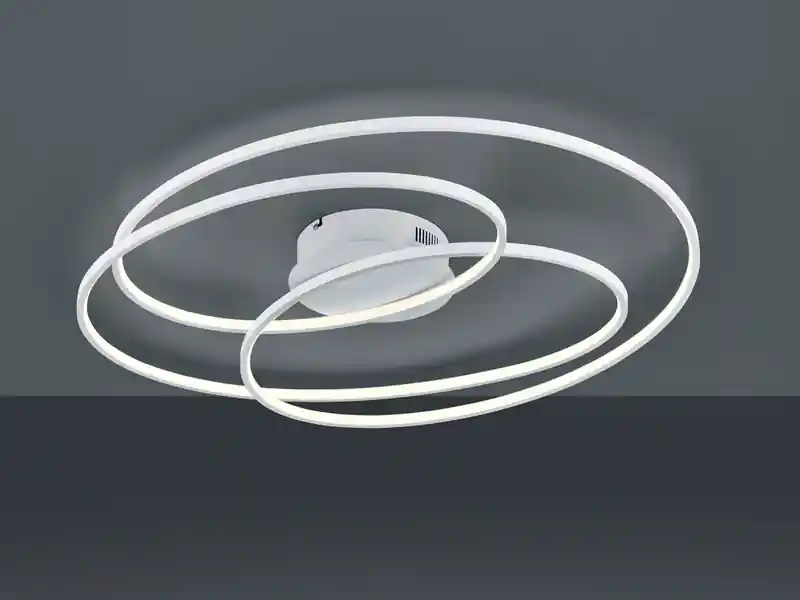 Aktuell Trio Leuchten Große LED Deckenlampe GALE hell, dimmbar über Schalter, Weiß, Breite 80cm