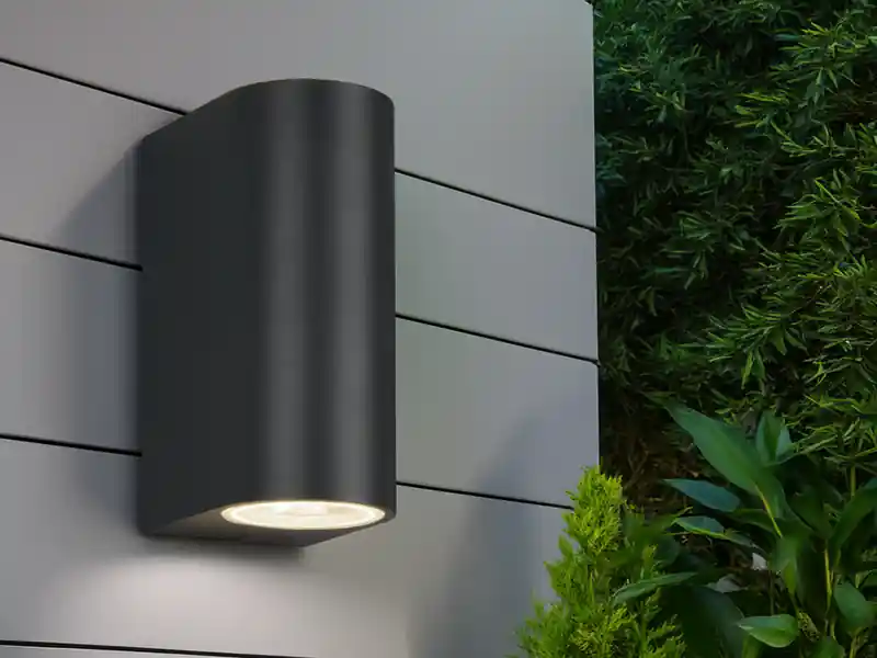 Direktkauf Trio Leuchten Runde Außenwandleuchte ROYA Up and Down aus Aluminium Anthrazit, Höhe 15cm