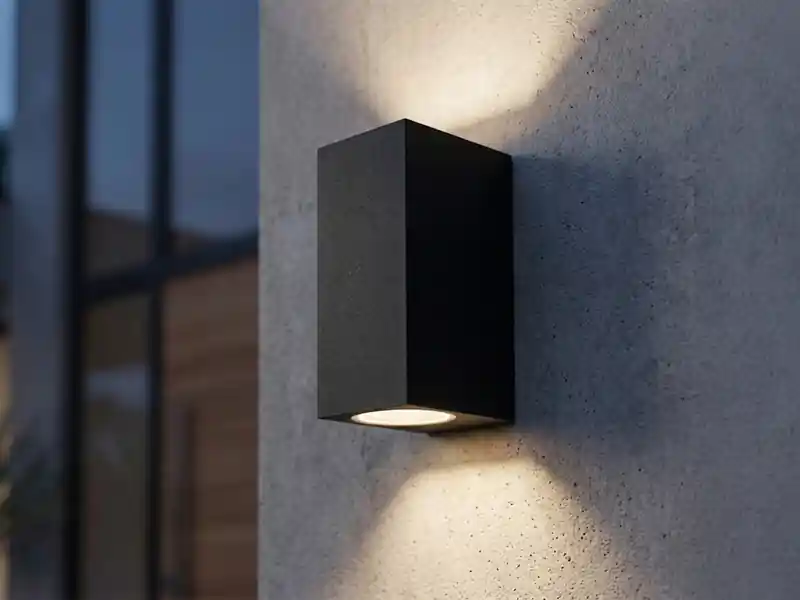 meineWunschleuchte Eckige Außenwandleuchte Up and Down Anthrazit mit GU10 LED, Höhe 15cm Nur Für Kurze Zeit