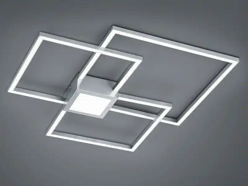Jetzt Kaufen Trio Leuchten Große LED Deckenleuchte HYDRA dimmbar & extra flach, Silber, Breite 65cm