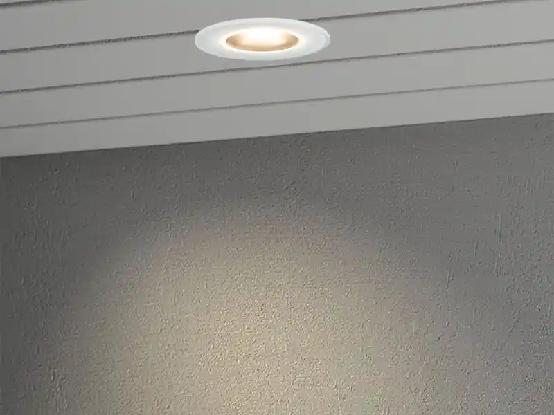 Konstsmide LED Deckeneinbaustrahler OUTDOOR Glasfront mit weißem Rand Ø11cm, IP44 Sonderaktion