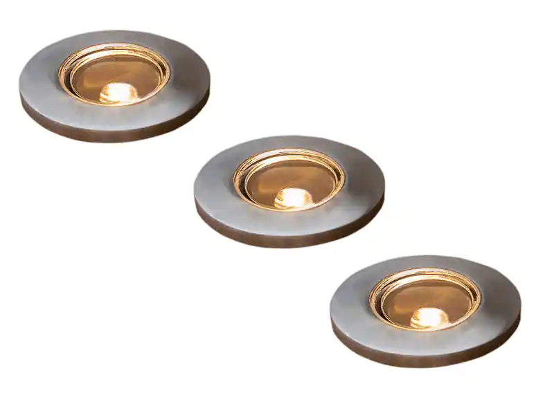 Konstsmide Erweiterungs 3er SET Mini Bodeneinbauspots Edelstahl/Glas Ø3,5cm IP44, G4 Sofort Bestellen