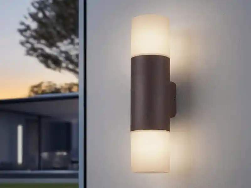 meineWunschleuchte LED Außenwandleuchte Up and Down in Rostoptik E27, Höhe 33cm Solange Der Vorrat Reicht